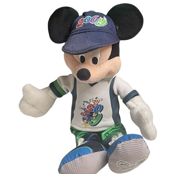 Disney Other - Disney 2009 Mickey Mouse Disney World 10”Plush Blue, White and Green Outfit